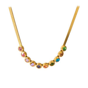 Rainbow Gold Necklace Brass Set